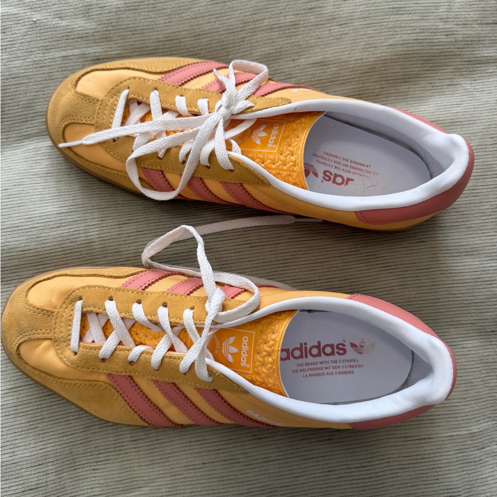Adidas Gazelle Yellow and Pink Sneakers
